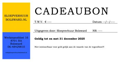 Sloep huren met een cadeaubon van Sloepverhuur Bolsward